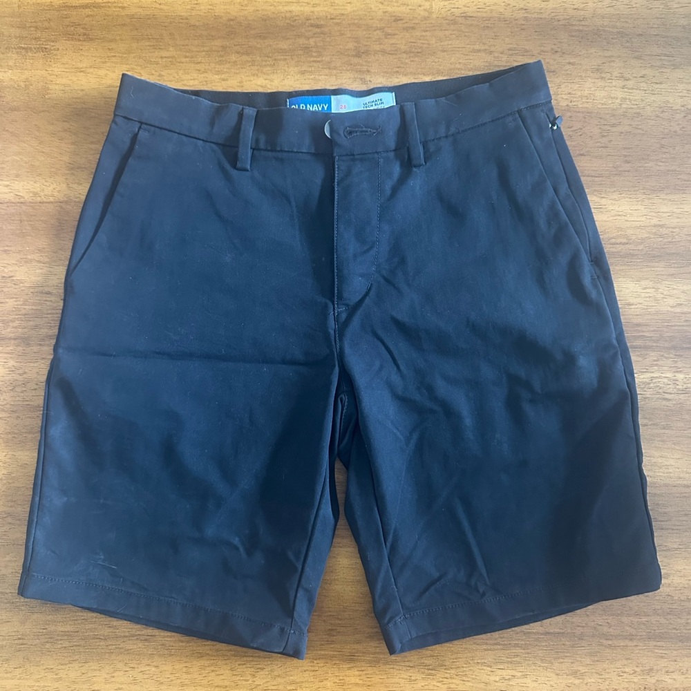 Old Navy Men's Black Flat-Front Chino Shorts